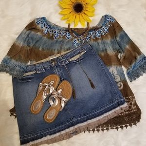 🌺FINAL$⬇️😉🌺SZ 18 FACTORY DISTRESSED SKIRT/SKORT